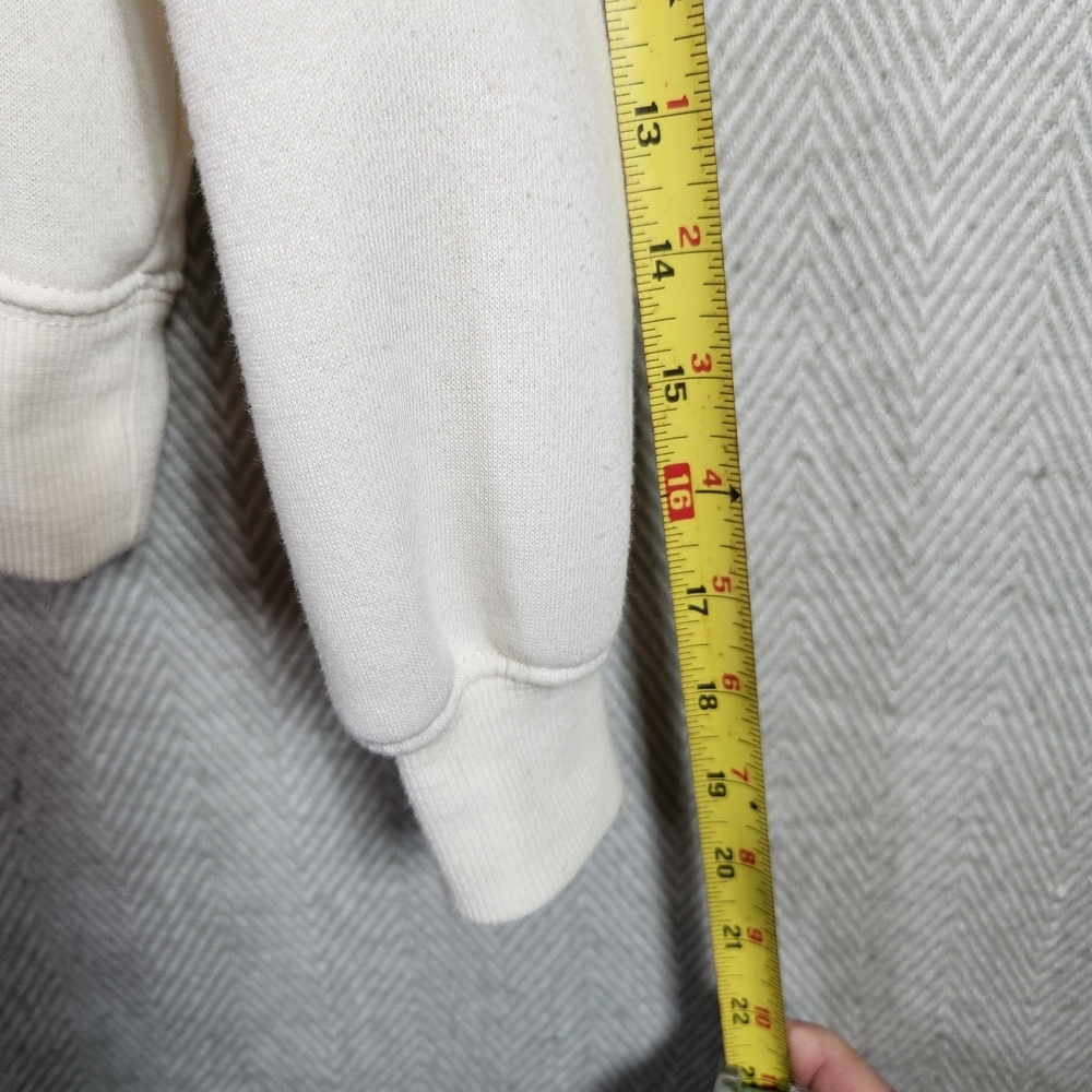 Vinyl Icons Cream Womens S Half Zip Sweatshirt With Decrotive Patches - Picture 10 of 12